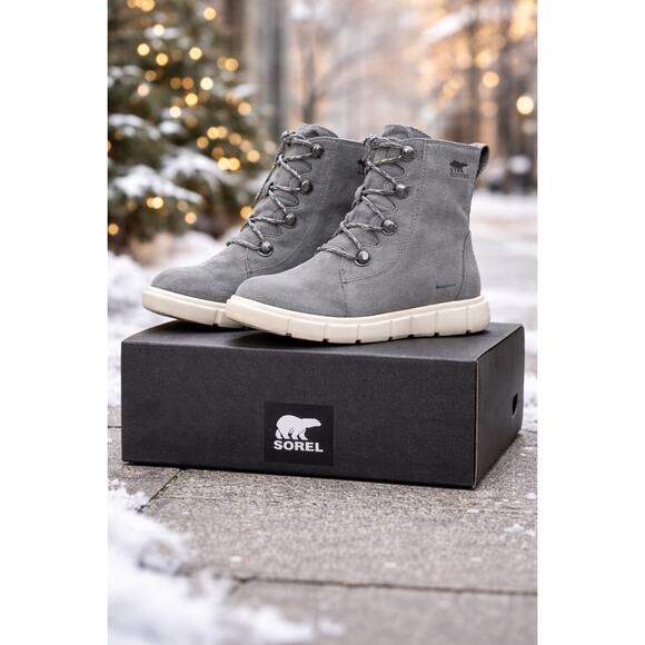 Sorel Explorer II Joan WP Women’s 8 Gray Insulated Waterproof Boots NIB - Picture 8 of 13